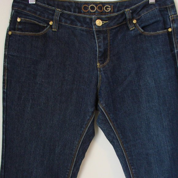 COOGI Bootcut Jeans Tall Dark Wash Stretch Embroidered Coogi Logo Size 12 - Picture 7 of 16
